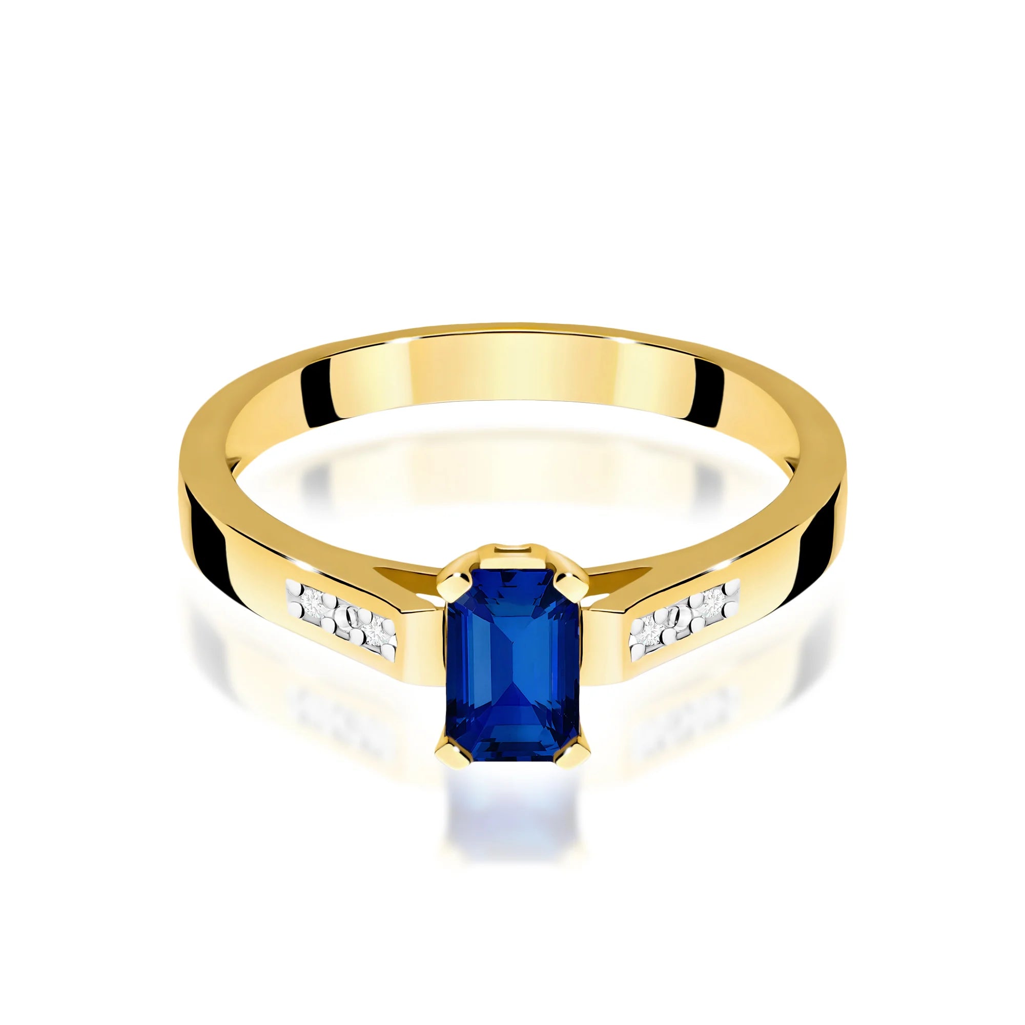 14k (585) Gold Rings | 0.60ct Sapphire and 0.04ct Diamonds | GREMARI Jewelry
