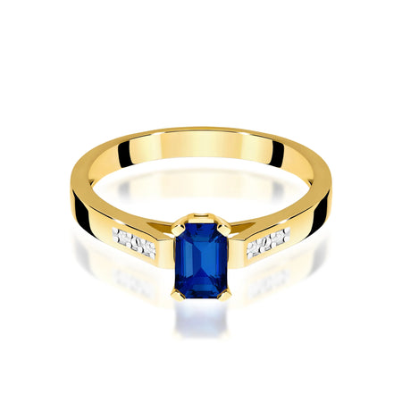 14k (585) Gold Rings | 0.60ct Sapphire and 0.04ct Diamonds | GREMARI Jewelry
