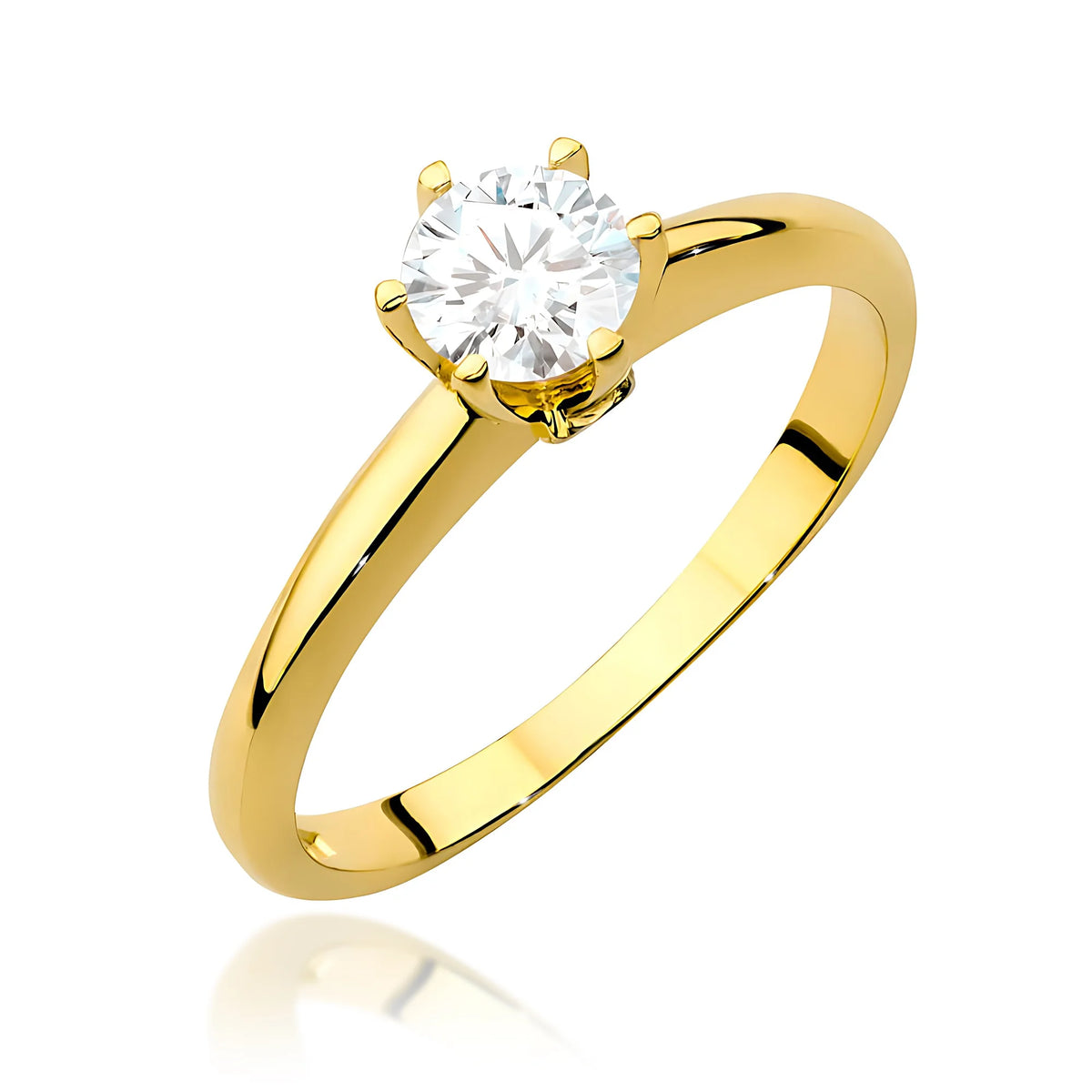 14k Gold (585) Ring | 0.60ct White Sapphire & 0.04ct Diamonds | GREMARI Jewelry