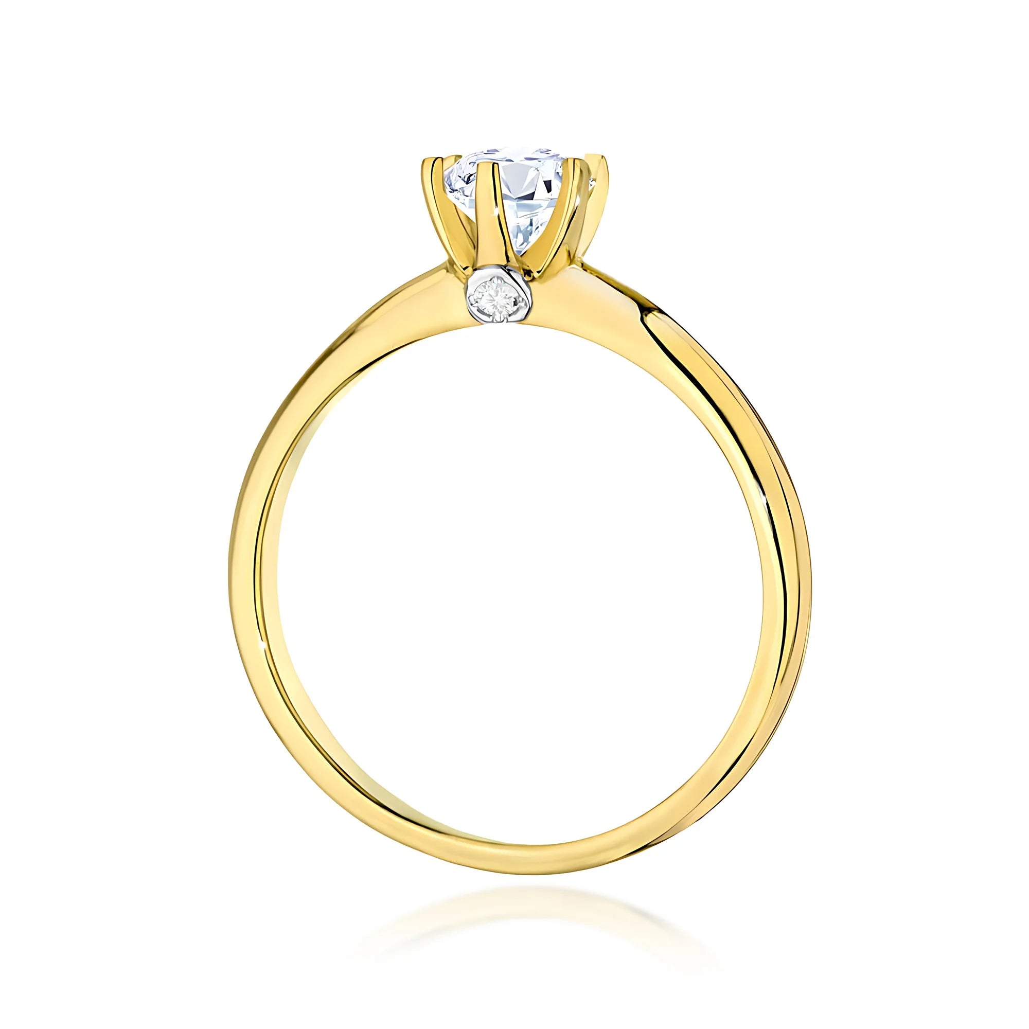 14k Gold (585) Ring | 0.60ct White Sapphire & 0.04ct Diamonds | GREMARI Jewelry
