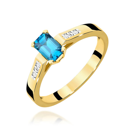 14k (585) Gold Rings | 0.65ct Topaz and 0.04ct Diamonds | GREMARI Jewelry
