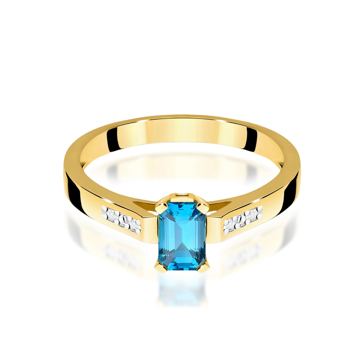 14k (585) Gold Rings | 0.65ct Topaz and 0.04ct Diamonds | GREMARI Jewelry
