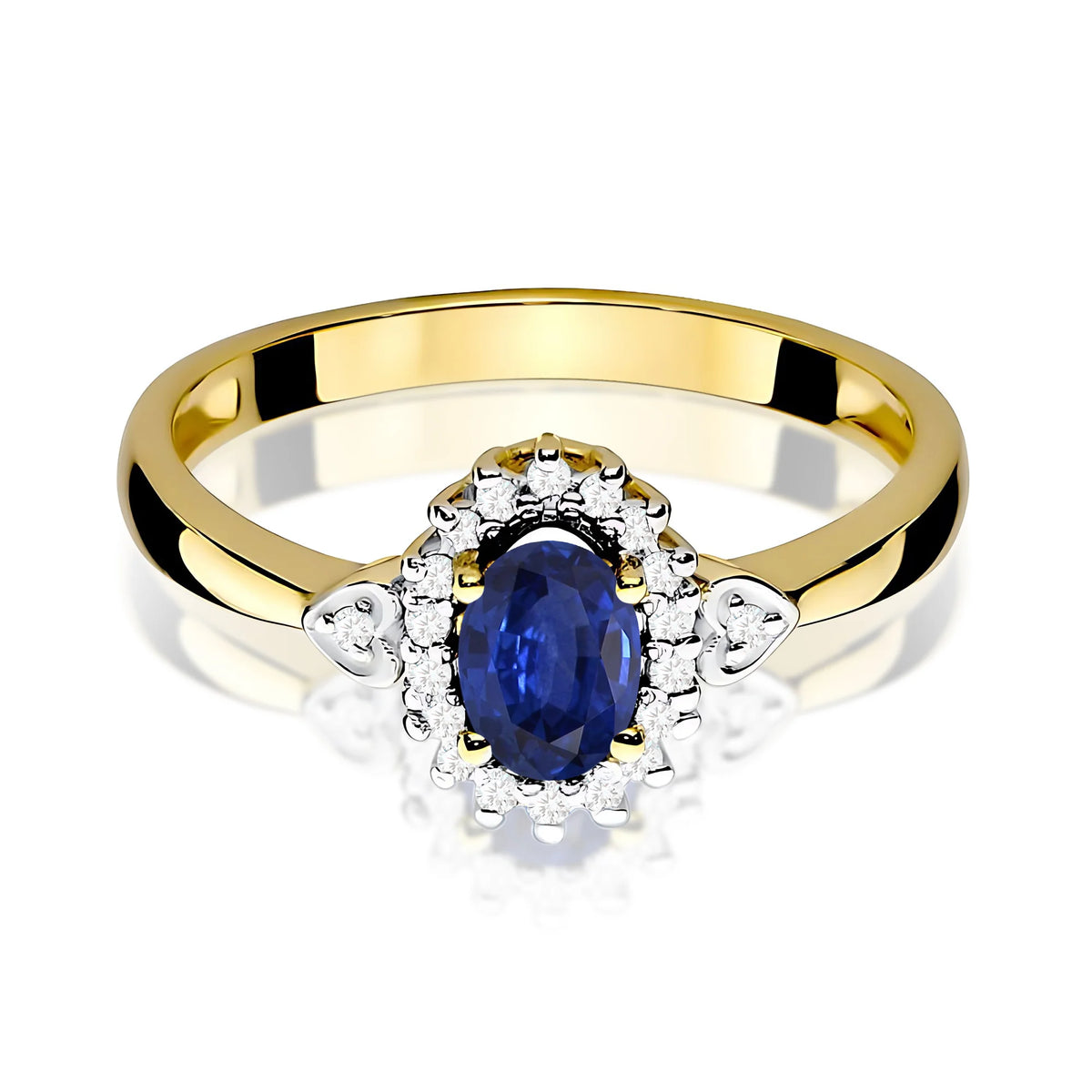 14K (585) Gold Ring | 0.70ct Sapphire and 0.10ct Diamonds| GREMARI Jewelry