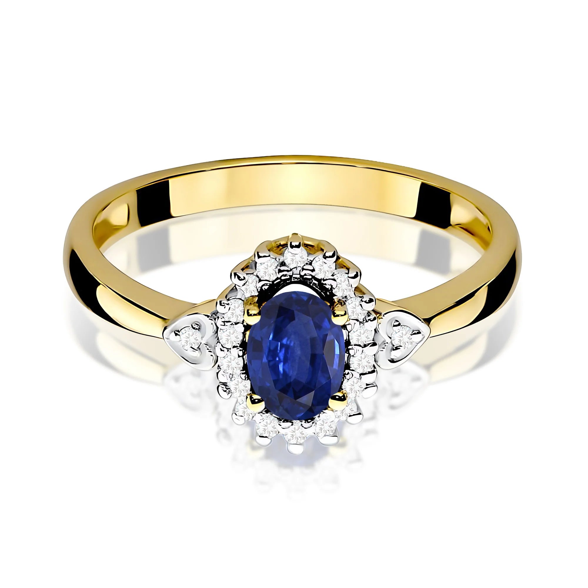 14K (585) Gold Ring | 0.70ct Sapphire and 0.10ct Diamonds| GREMARI Jewelry
