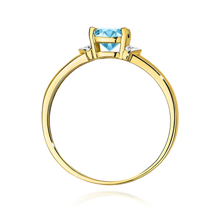 14k (585) Gold Ring | 0.70ct Topaz and 0.01ct Diamonds | GREMARI Jewelry
