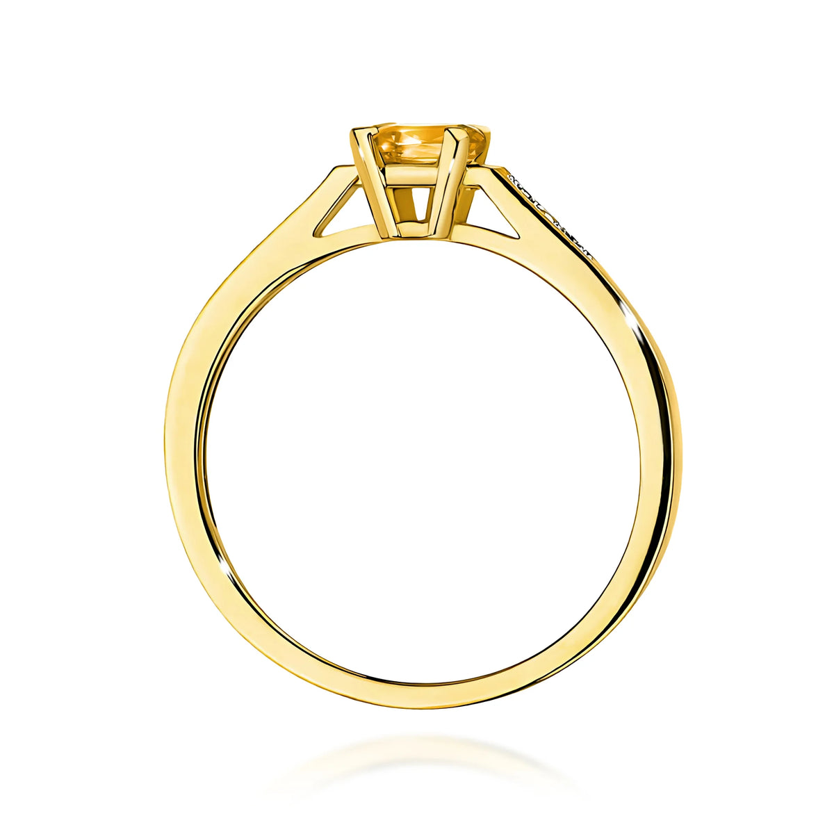 14k (585) Gold Rings | 0.80ct Citrin and 0.04ct Diamonds | GREMARI Jewelry