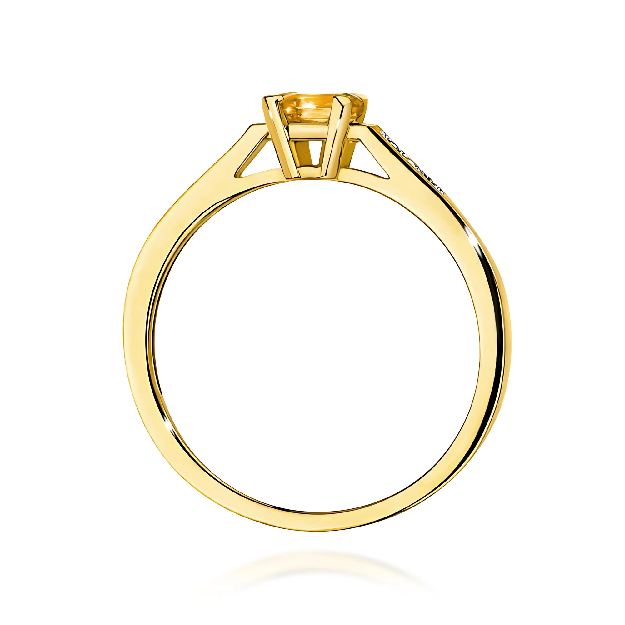 14k (585) Gold Rings | 0.80ct Citrin and 0.04ct Diamonds | GREMARI Jewelry
