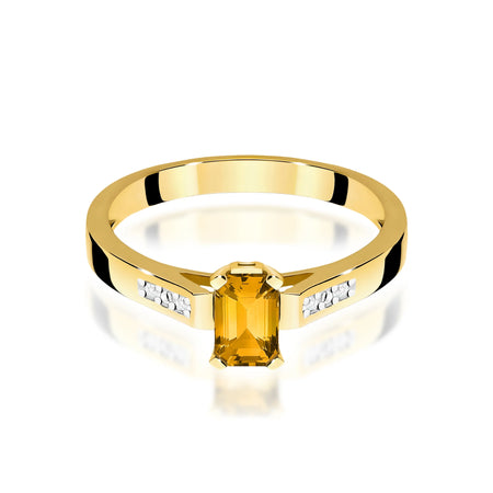 14k (585) Gold Rings | 0.80ct Citrin and 0.04ct Diamonds | GREMARI Jewelry
