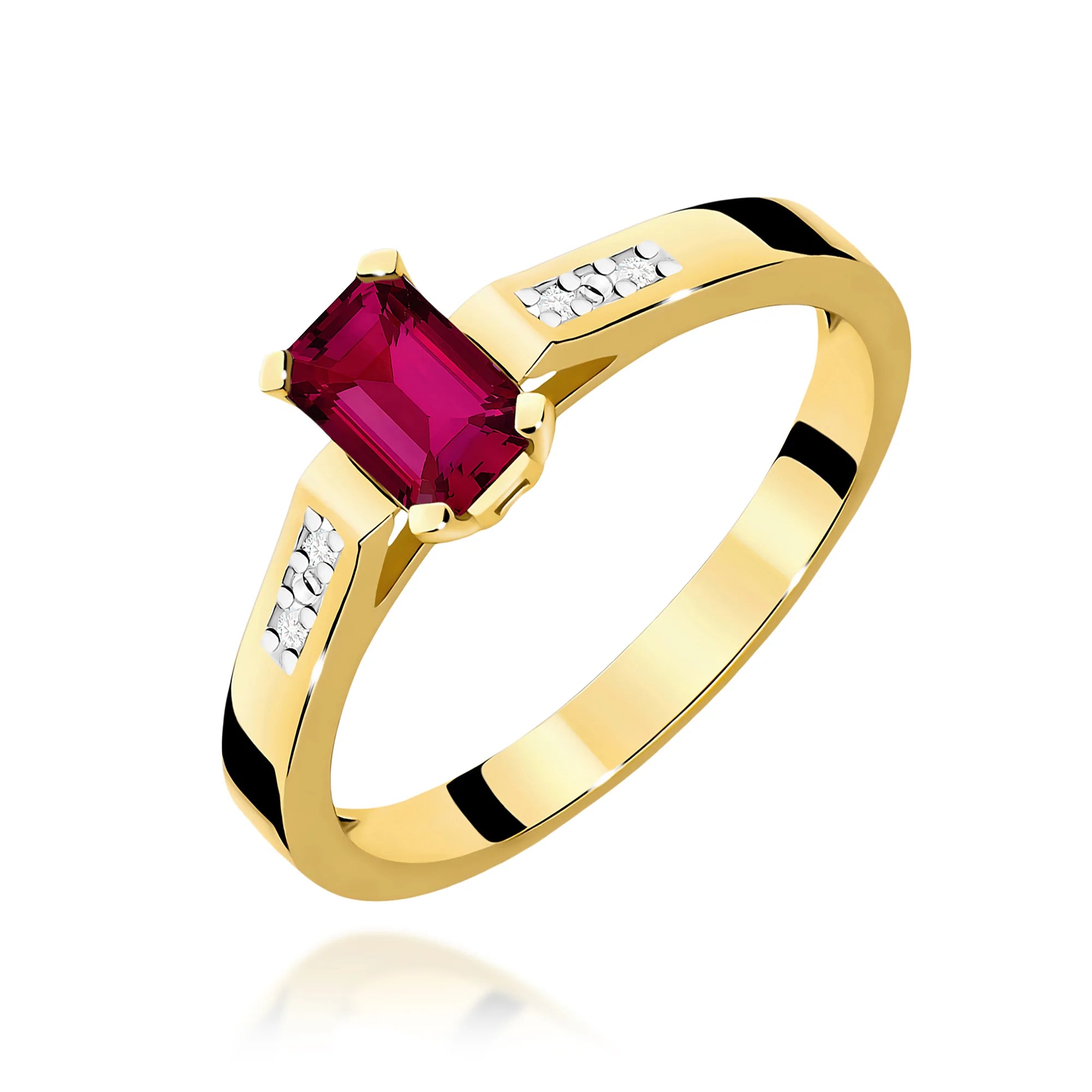 14k (585) Gold Rings | 0.80ct Ruby and 0.04ct Diamonds | GREMARI Jewelry
