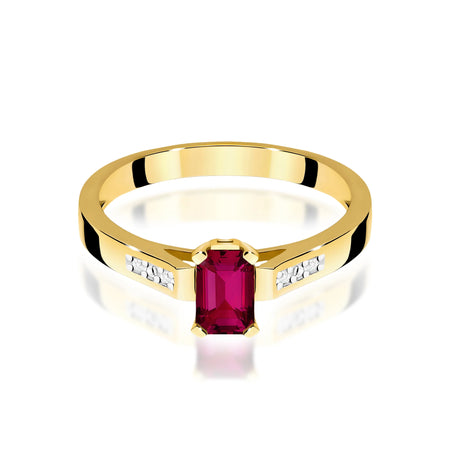 14k (585) Gold Rings | 0.80ct Ruby and 0.04ct Diamonds | GREMARI Jewelry
