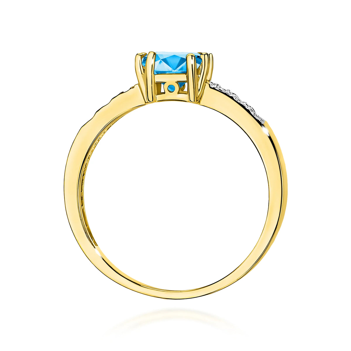 14k (585) Gold Rings | 1.10ct Topaz and 0.06ct Diamonds | GREMARI Jewelry
