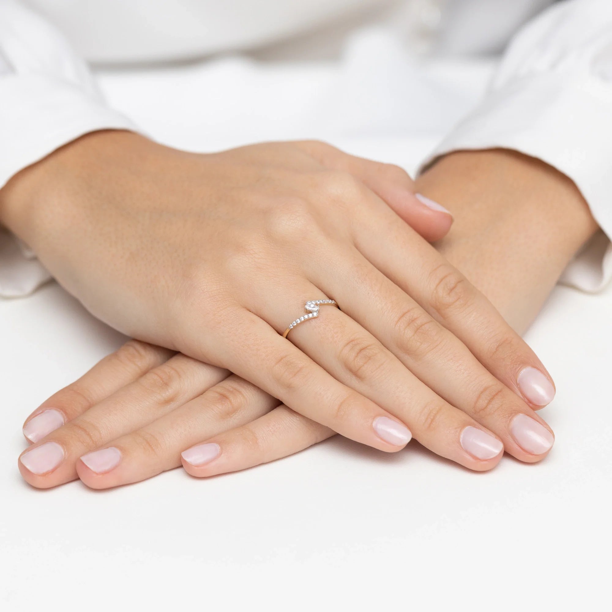 14k Gold (585) Ring | Set Zirconia | GREMARI Jewelry