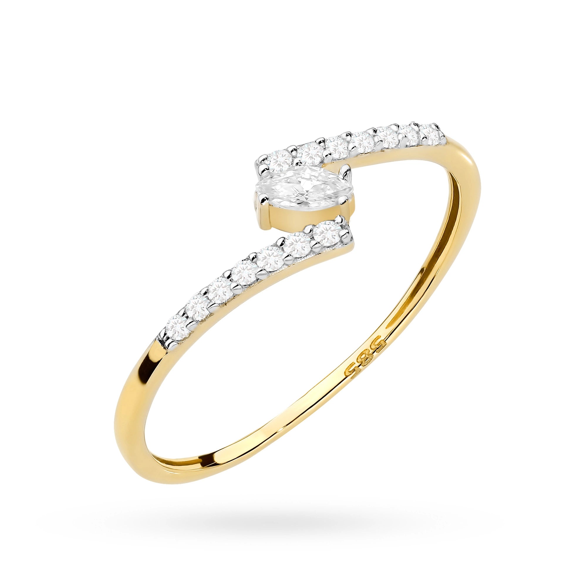 14k Gold (585) Ring | Set Zirconia | GREMARI Jewelry