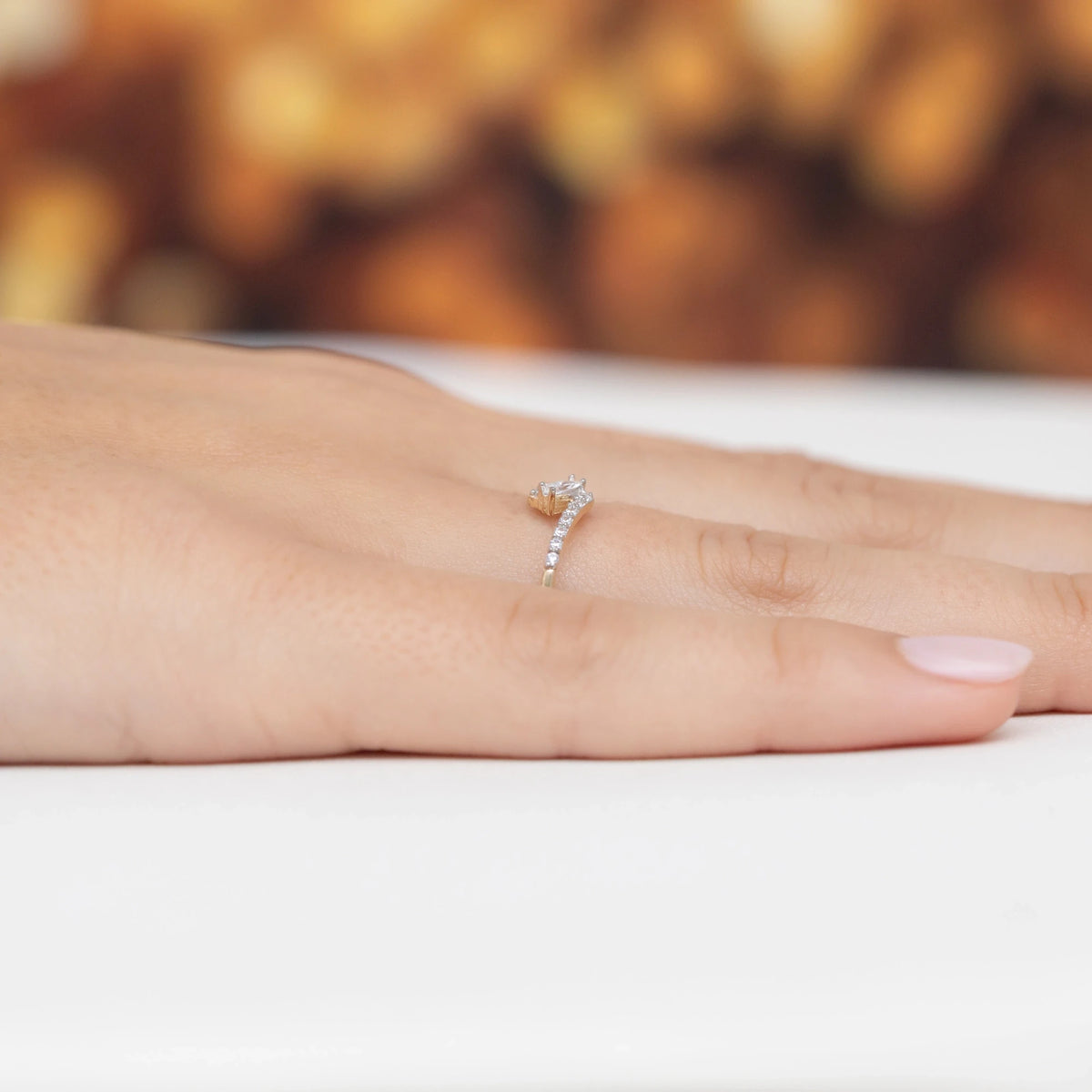 14k Gold (585) Ring | Set Zirconia | GREMARI Jewelry