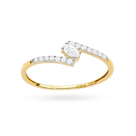 14k Gold (585) Ring | Set Zirconia | GREMARI Jewelry
