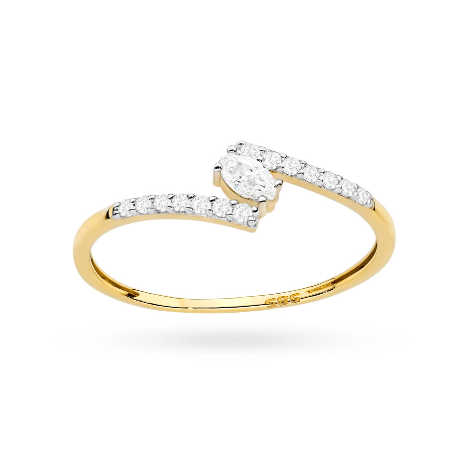 14k Gold (585) Ring | Set Zirconia | GREMARI Jewelry