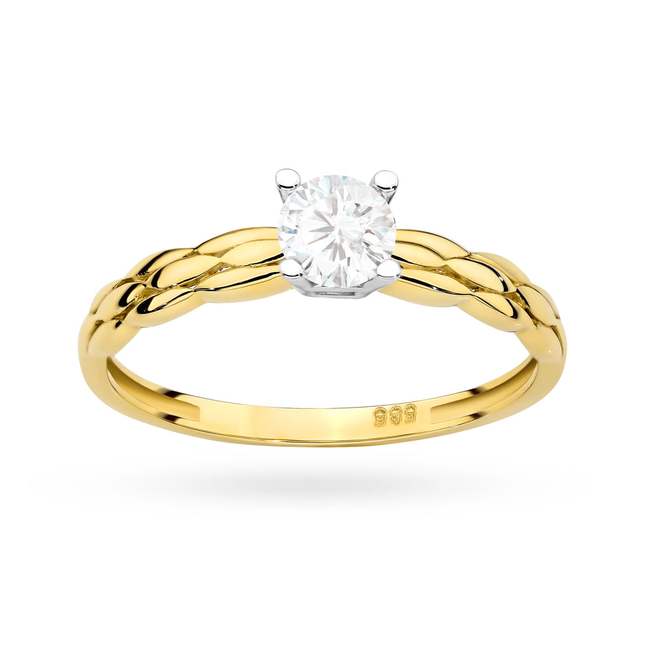 14k Gold (585) Ring | Zirconia Decorated Band | GREMARI Jewelry
