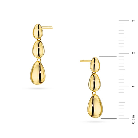 14k Gold Stud Earrings Oval Teardrops. Gremari gold earrings are packaged in an elegant box.