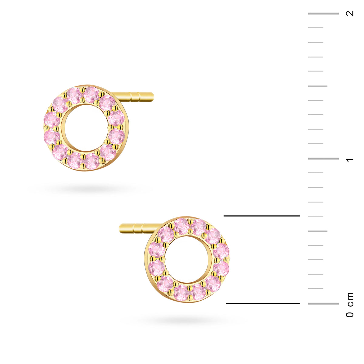 14k Gold (585) Stud Earrings | Zirconia | GREMARI Gift
