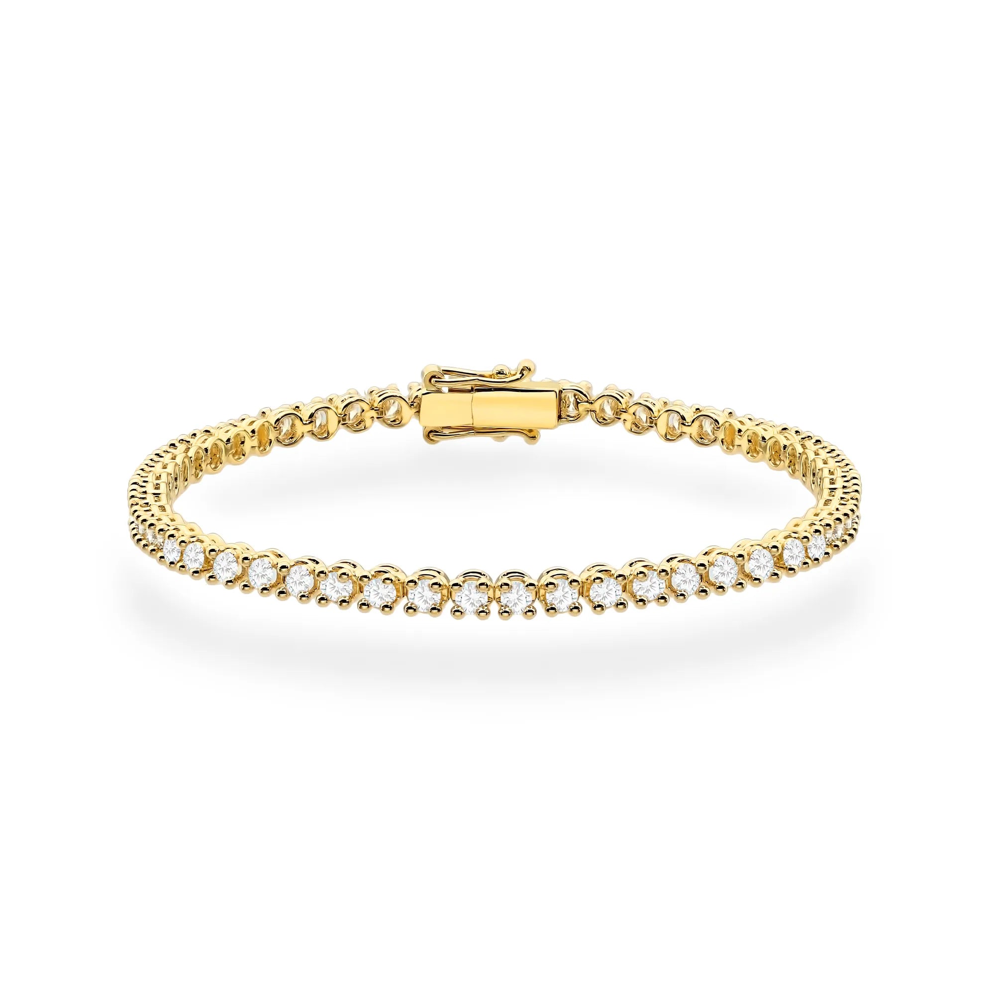 This 14k (585) gold tennis bracelet set with 54 lab-grown diamonds of total mass 2.16ct, embodies timeless beauty. Is the perfect choice for a meaningful gift.