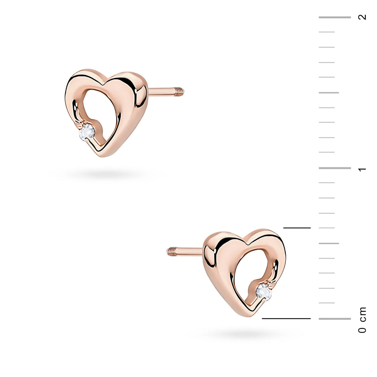 náušnice z ružového zlata 14k-585 s diamantmi 0,0086 ct E0020-14R-DMB02-R00-gremari