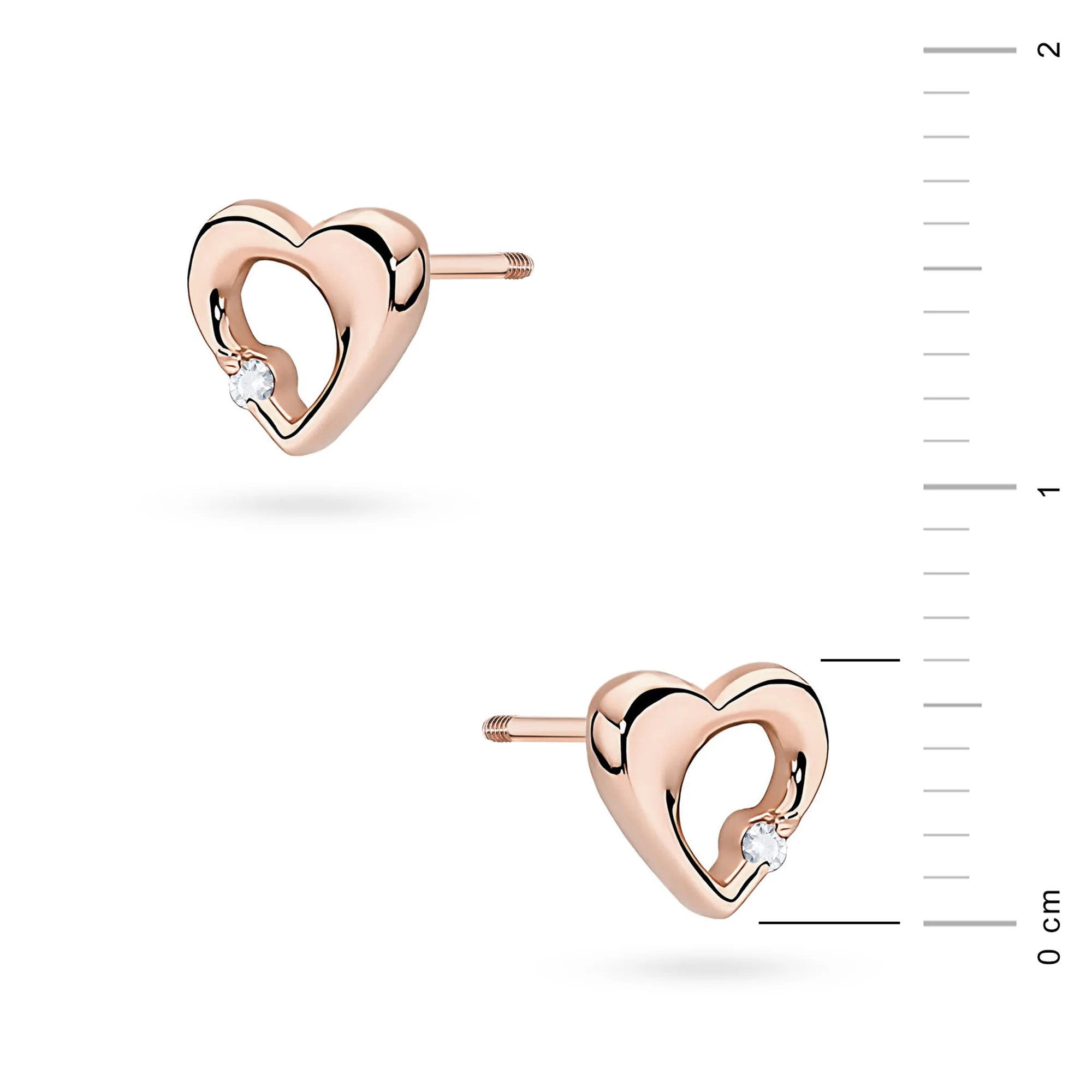 náušnice z ružového zlata 14k-585 s diamantmi 0,0086 ct E0020-14R-DMB02-R00-gremari