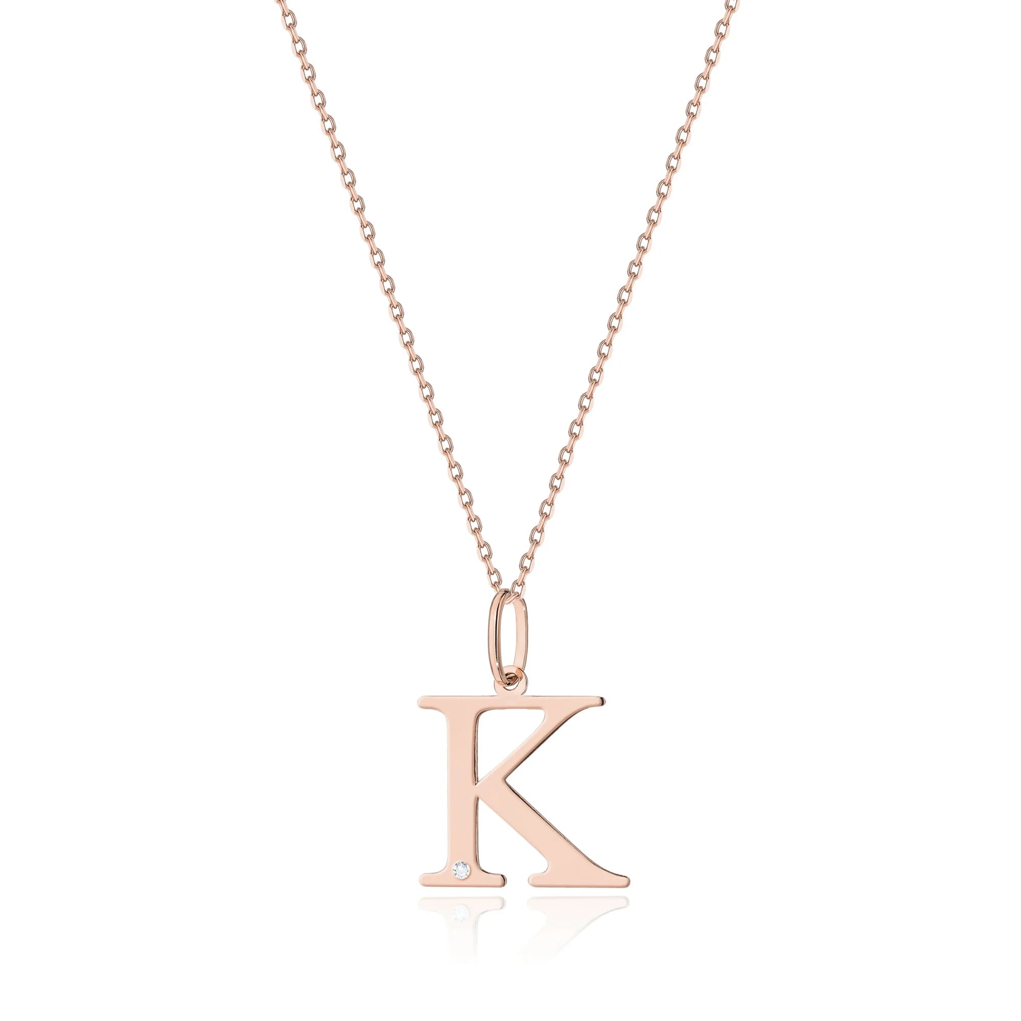 14-carat rose gold necklace with 0.005ct diamond. Excellent gift. Authenticity of diamond is confirmed by a certificate.