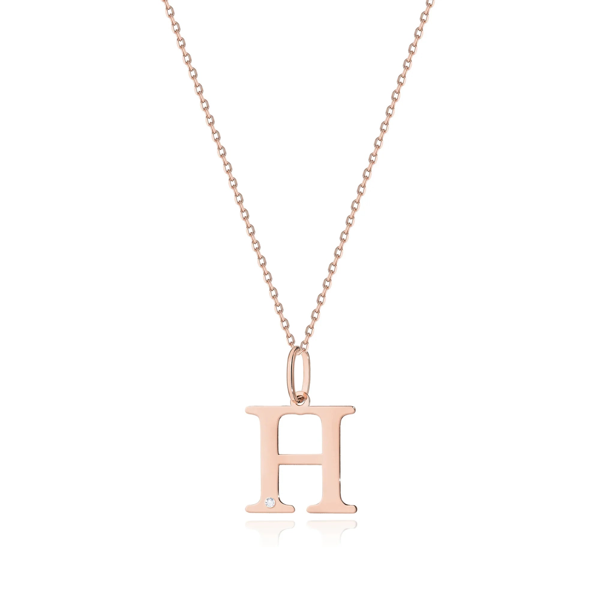 14-carat rose gold necklace with 0.005ct diamond. Excellent gift. Authenticity of diamond is confirmed by a certificate.