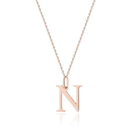14-carat rose gold necklace with 0.005ct diamond. Excellent gift. Authenticity of diamond is confirmed by a certificate.