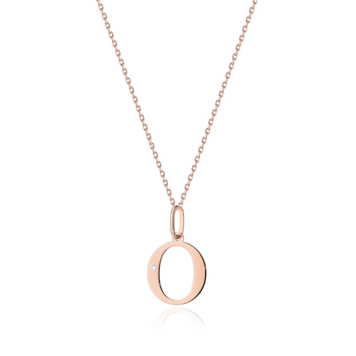14-carat rose gold necklace with 0.005ct diamond. Excellent gift. Authenticity of diamond is confirmed by a certificate.