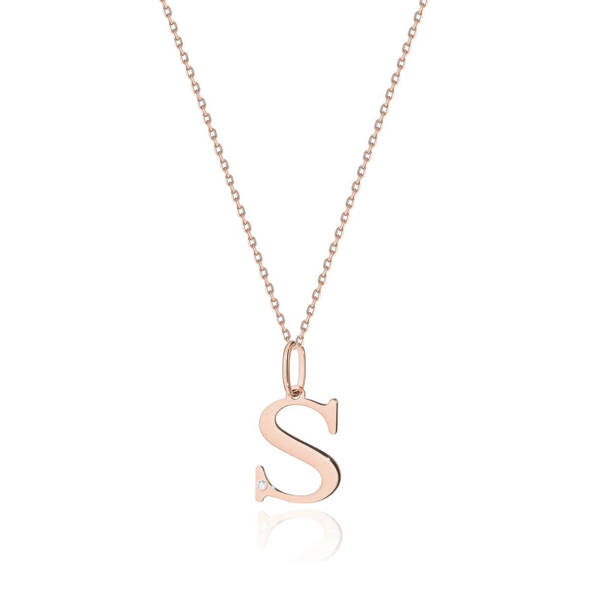 14-carat rose gold necklace with 0.005ct diamond. Excellent gift. Authenticity of diamond is confirmed by a certificate.