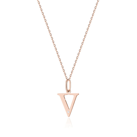 14-carat rose gold necklace with 0.005ct diamond. Excellent gift. Authenticity of diamond is confirmed by a certificate.