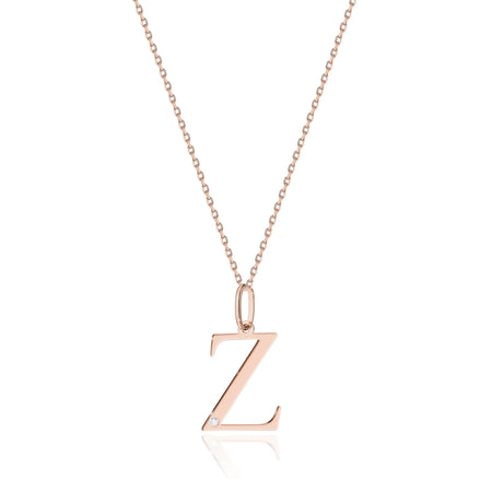 14-carat rose gold necklace with 0.005ct diamond. Excellent gift. Authenticity of diamond is confirmed by a certificate.