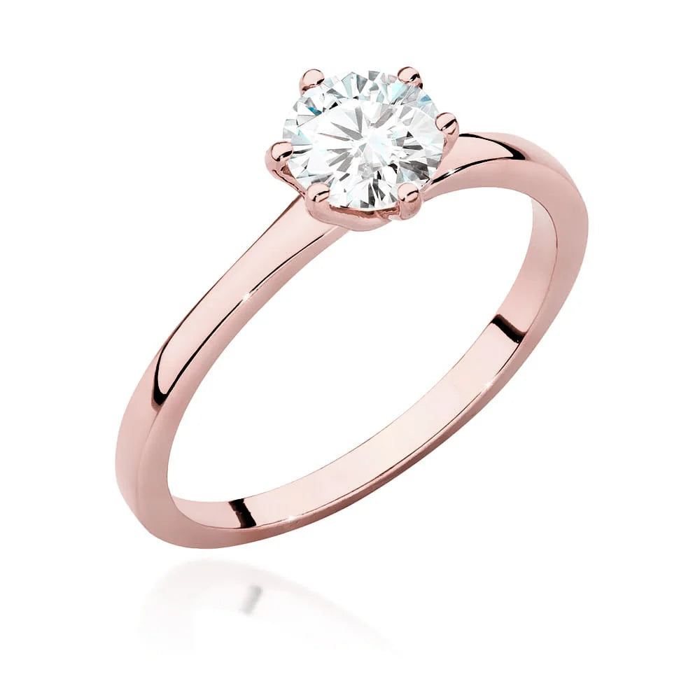 Rose Gold 14k(585) ring with 0,70ct diamonds. Is packaged in an elegant box, which is perfect for a gift.