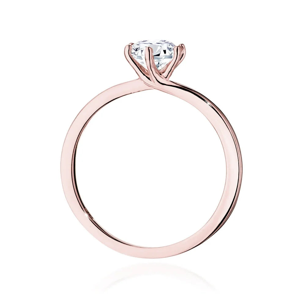 Rose Gold 14k(585) ring with 0,70ct diamonds. Is packaged in an elegant box, which is perfect for a gift.