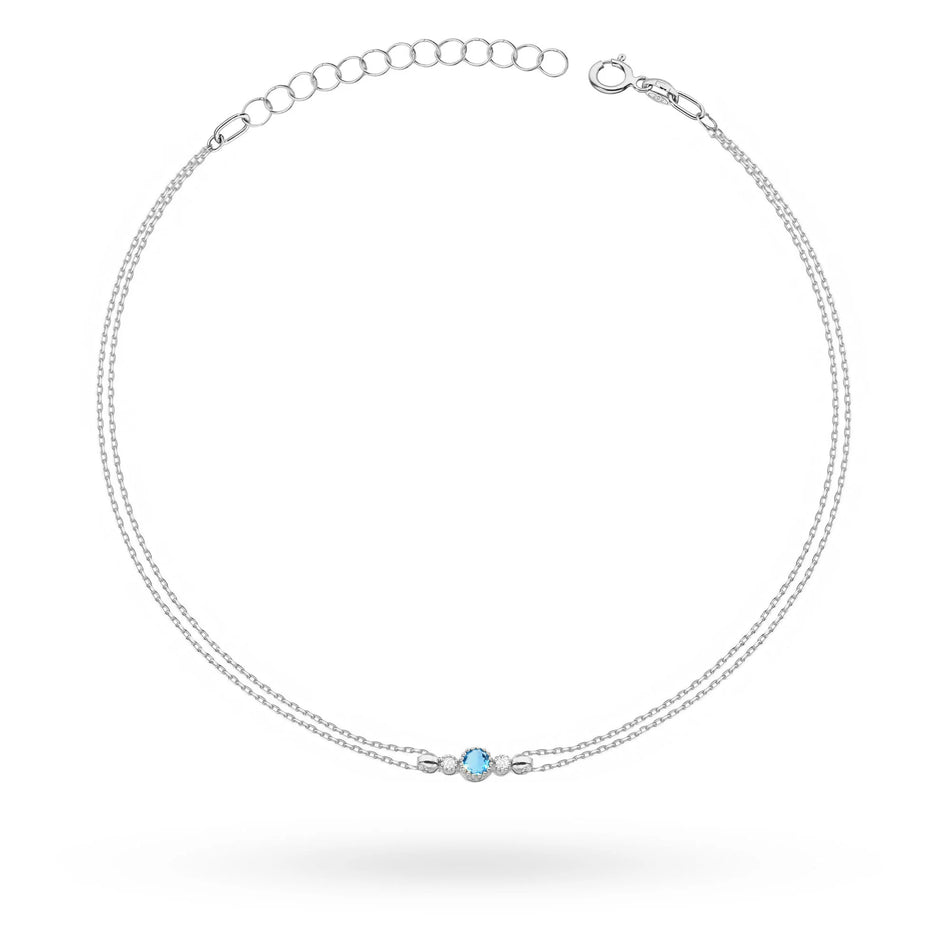 14k White gold Topaz Bracelet 0,15ct | Elegant Gift | GREMARI