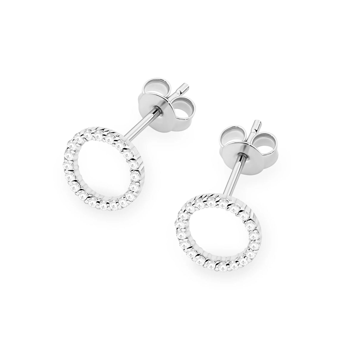 14k (585) White Gold Earrings | Diamonds | GREMARI Jewelry