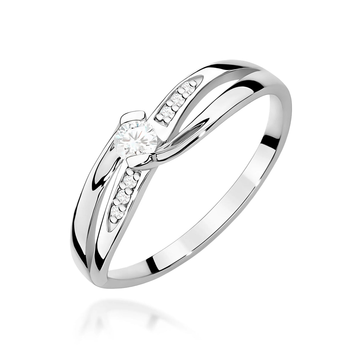 14k (585) White Gold Rings | 0.10ct and 0.03ct Diamonds | GREMARI Jewelry