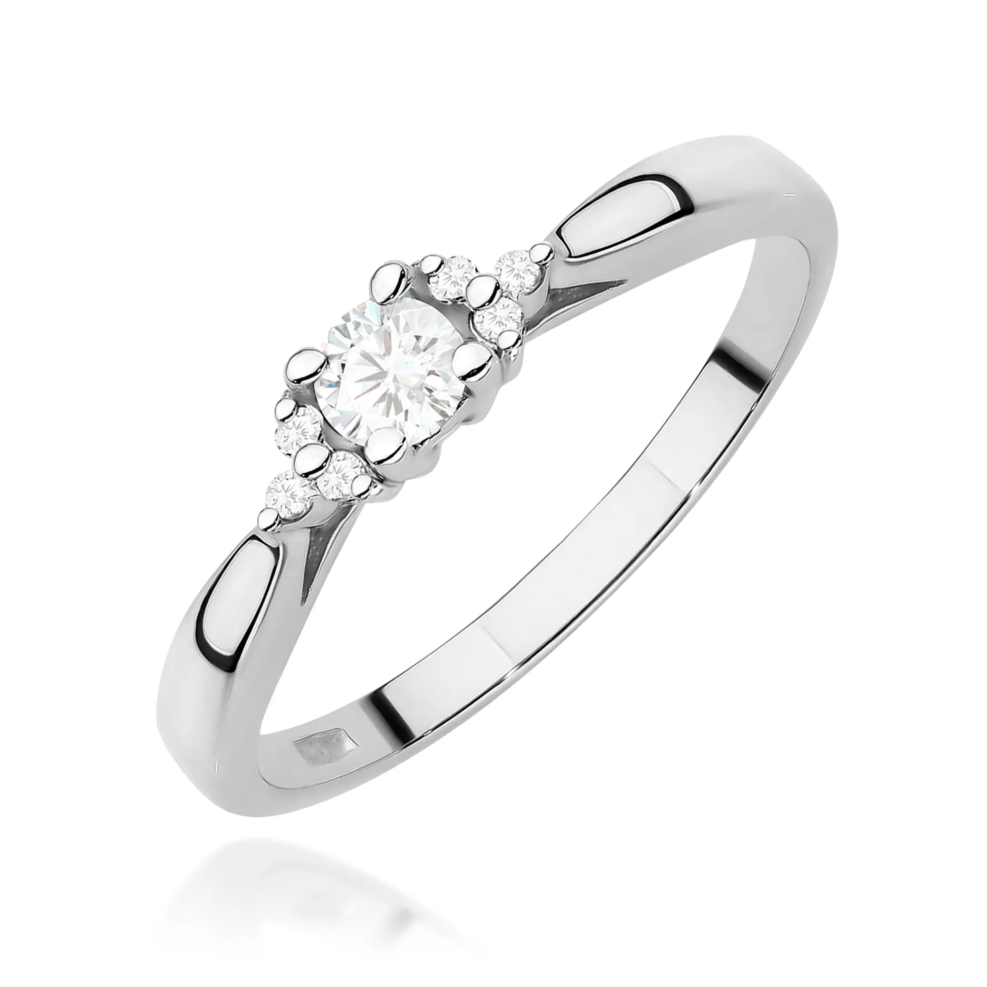 14k (585) White Gold Rings | 0.10ct and 0.03ct Diamonds | GREMARI Jewelry
