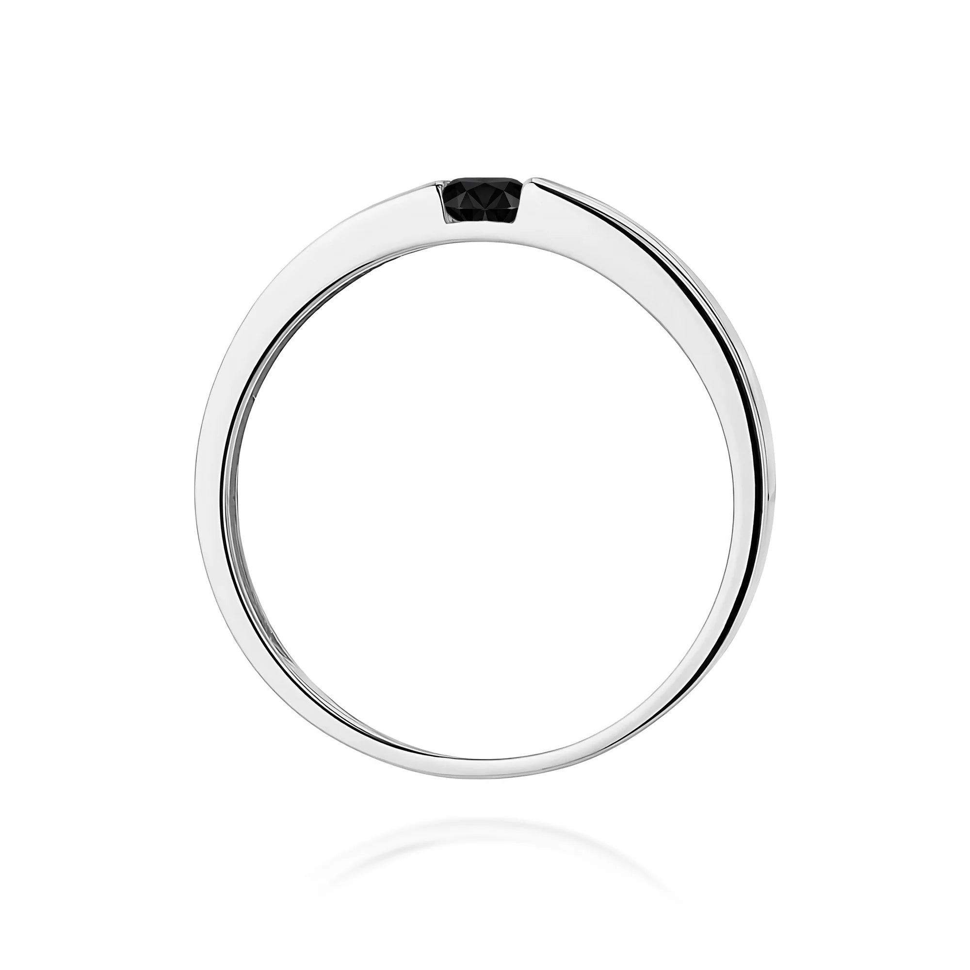 14k (585) White Gold Rings | 0.12ct Black Diamond | GREMARI Jewelry
