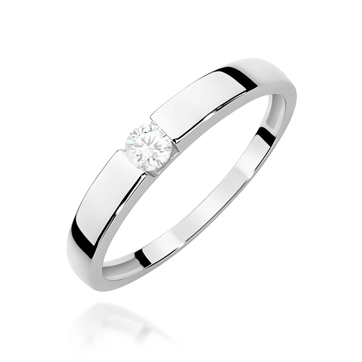 14k (585) White Gold Rings | 0.12ct Diamond | GREMARI Jewelry