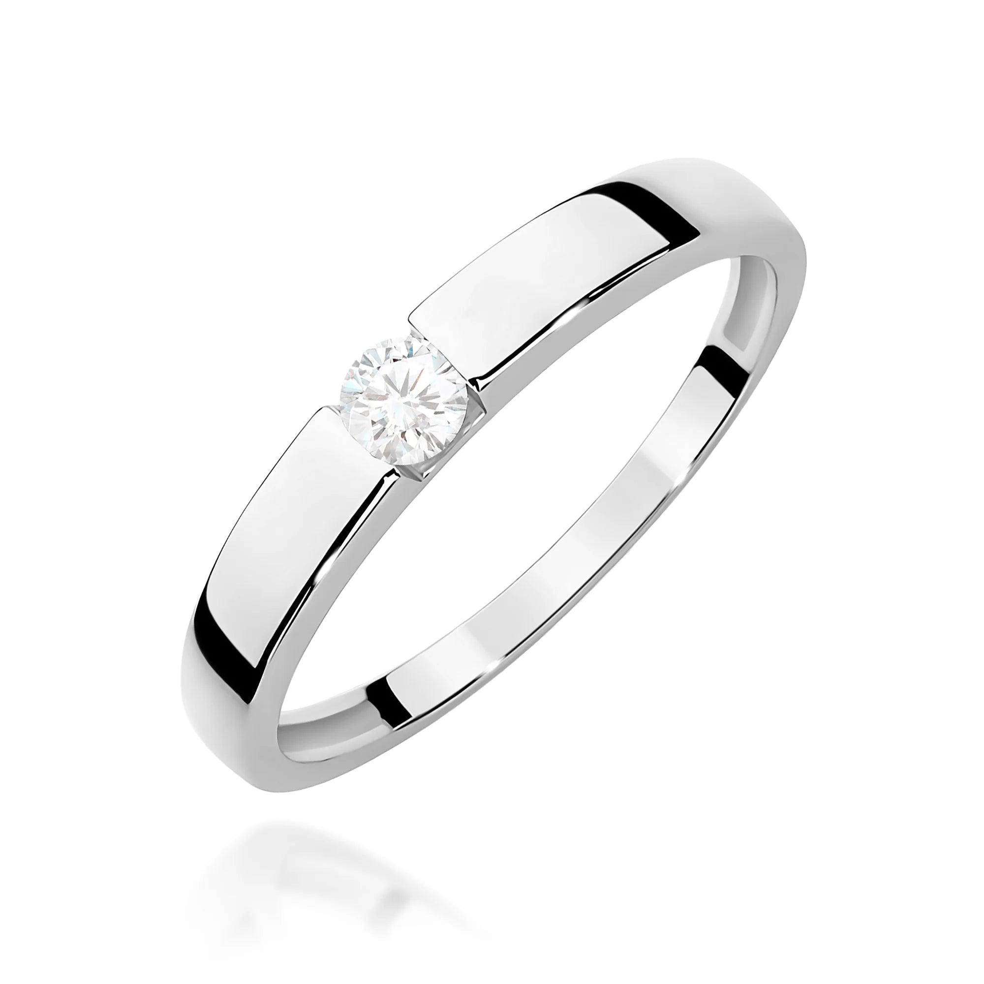 14k (585) White Gold Rings | 0.12ct Diamond | GREMARI Jewelry

