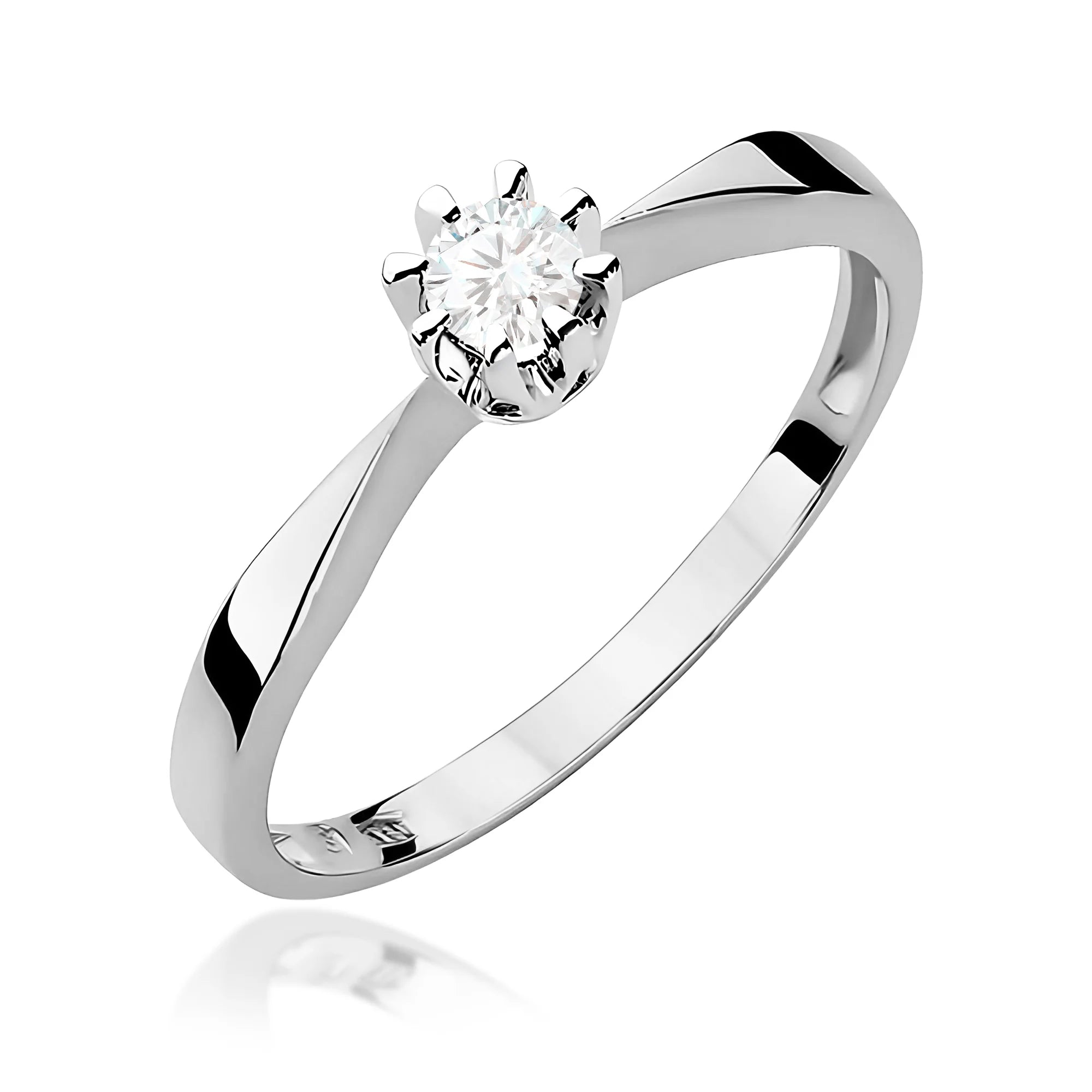 14k (585) White Gold Ring | 0.15ct Diamond | GREMARI Jewelry