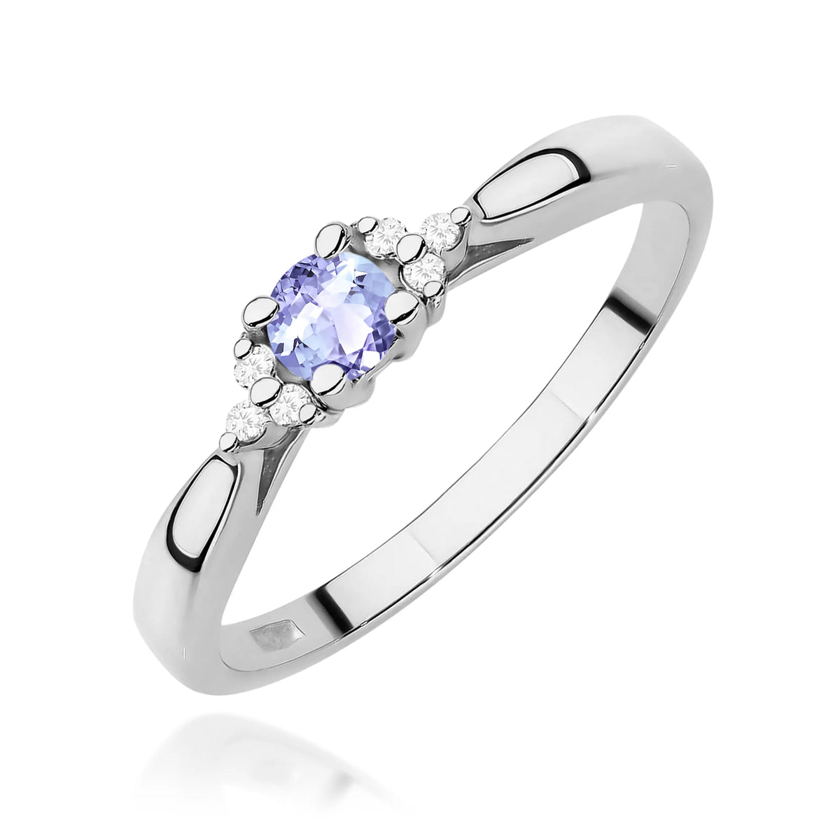 14k (585) White Gold Rings | 0.15ct Tansanit and 0.03ct Diamonds | GREMARI Jewelry
