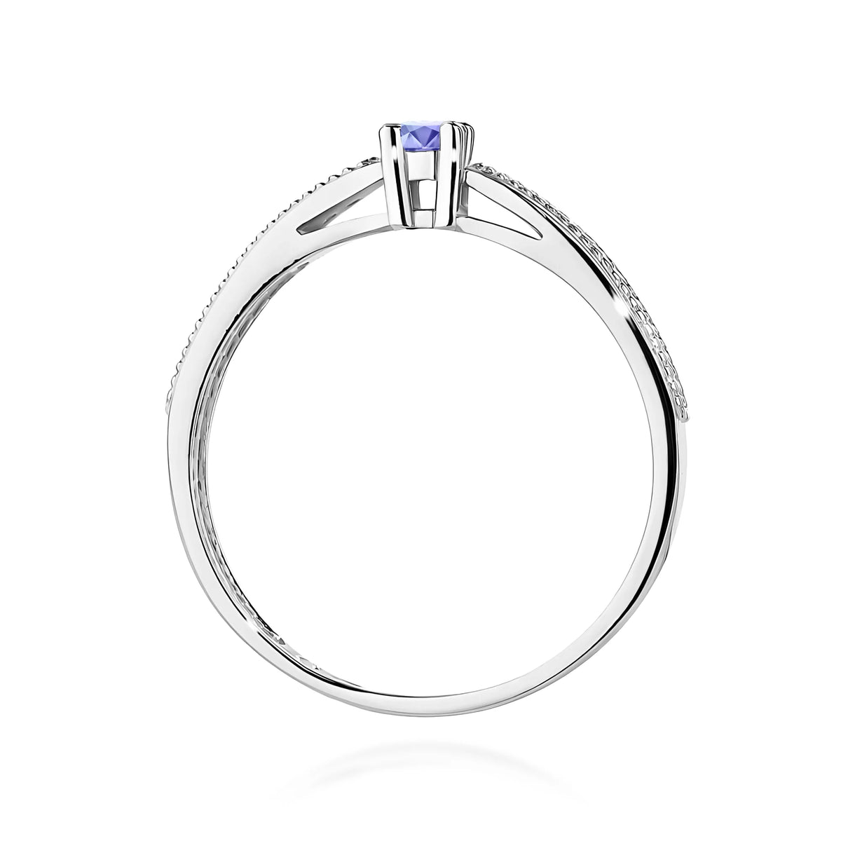 14k (585) White Gold Rings | 0.15ct Tansanit and 0.09ct Diamonds | GREMARI Jewelry