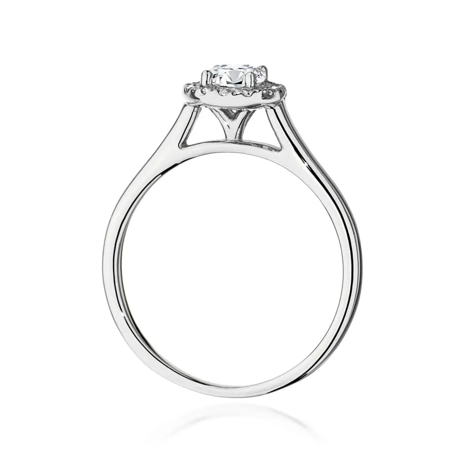 Prsteň z bieleho zlata 14k(585) s diamantom 0,40 ct a postrannými diamantmi 0,12 ct. Perfektný ako darček.