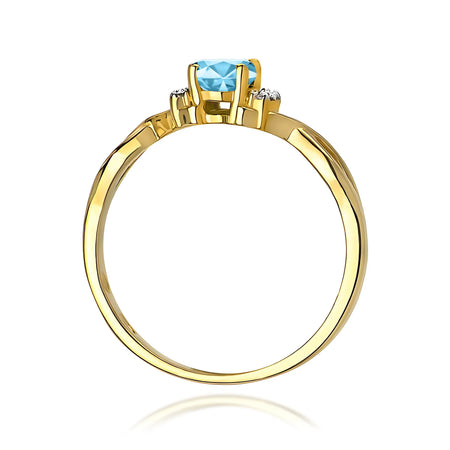 14k (585) White Gold Ring | 0.50ct Topaz and 0.052ct Diamonds | GREMARI Jewelry

