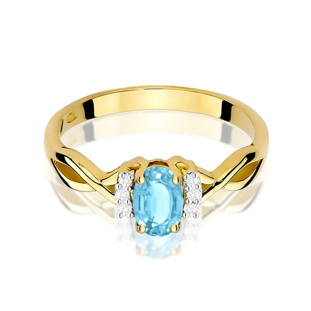 14k (585) White Gold Ring | 0.50ct Topaz and 0.052ct Diamonds | GREMARI Jewelry
