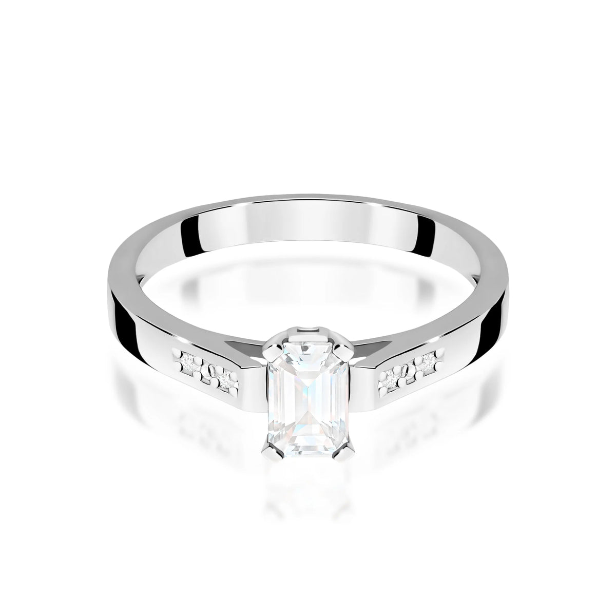 14k (585) White Gold Rings | 0.60ct and 0.04ct Lab-diamonds | GREMARI Jewelry
