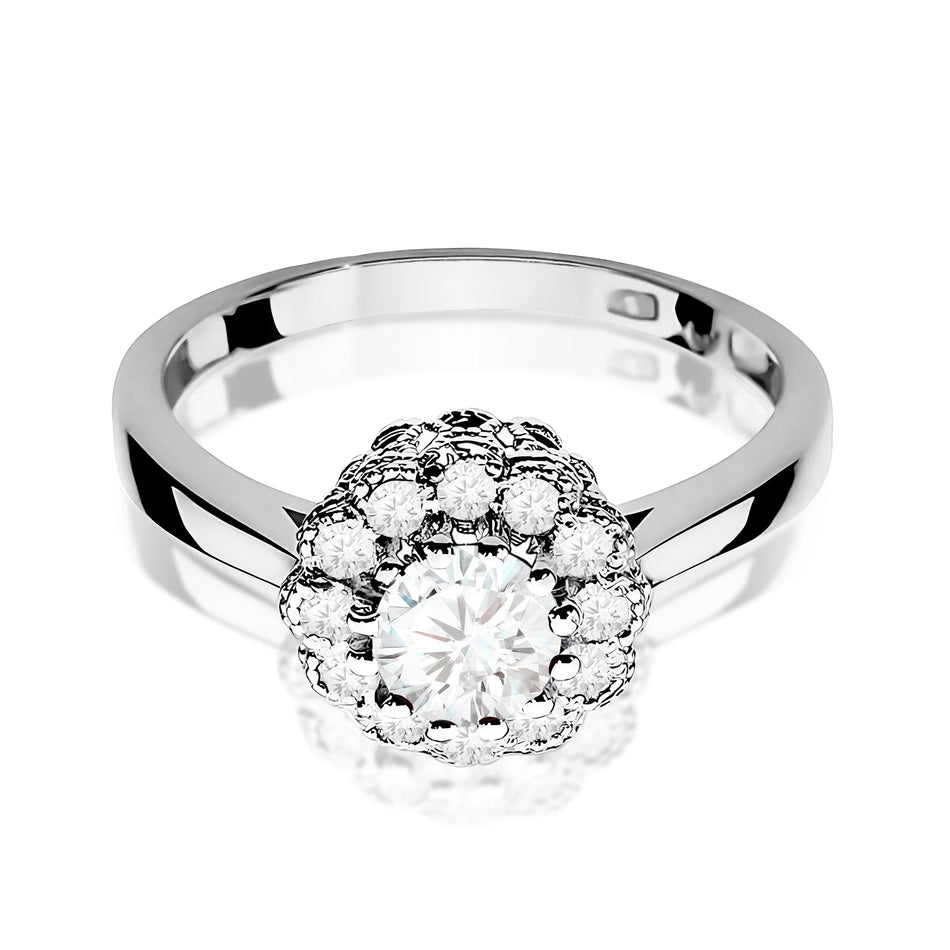 14k (585) White Gold Ring | 0.60ct White Saphhire & 0.174ct Diamonds | GREMARI Jewelry
